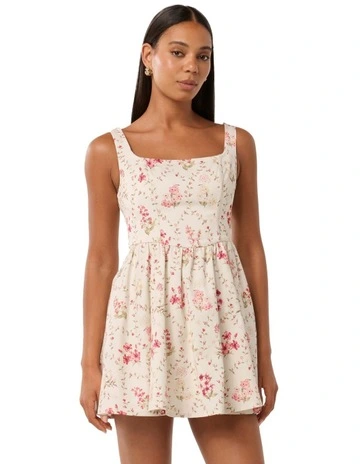 Brielle Printed Lace Up Mini Dress in Pink