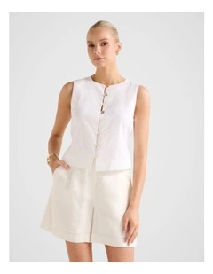 Immy Linen Vest in White