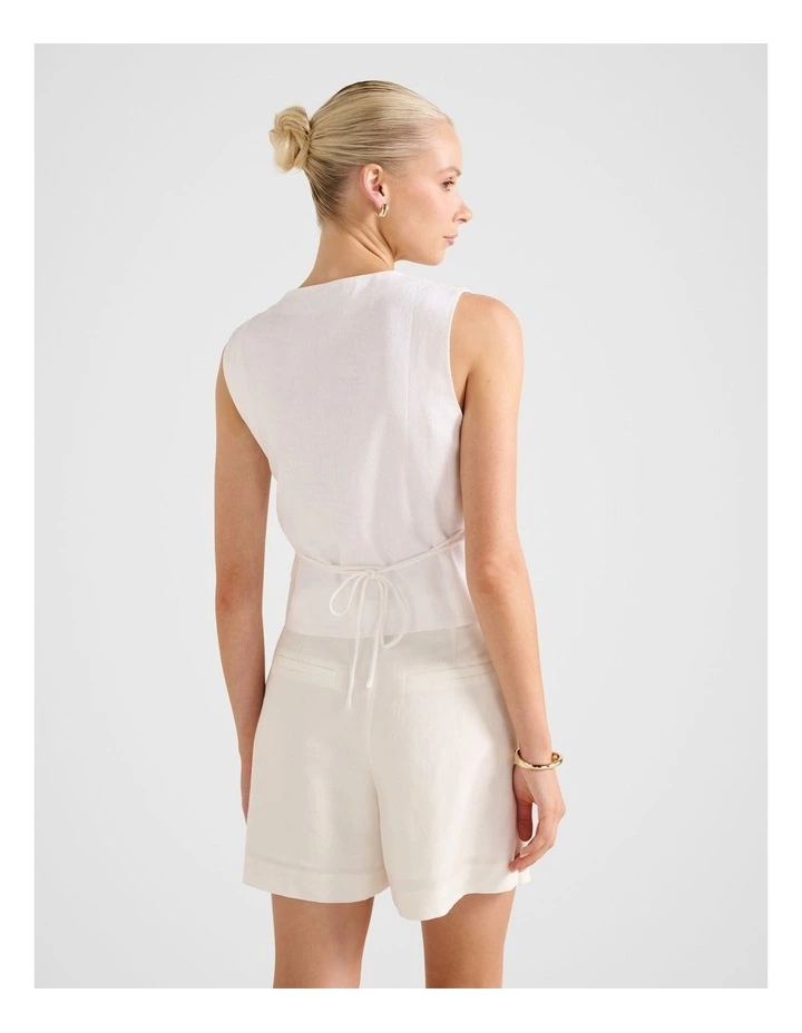 Immy Linen Vest in White image 2