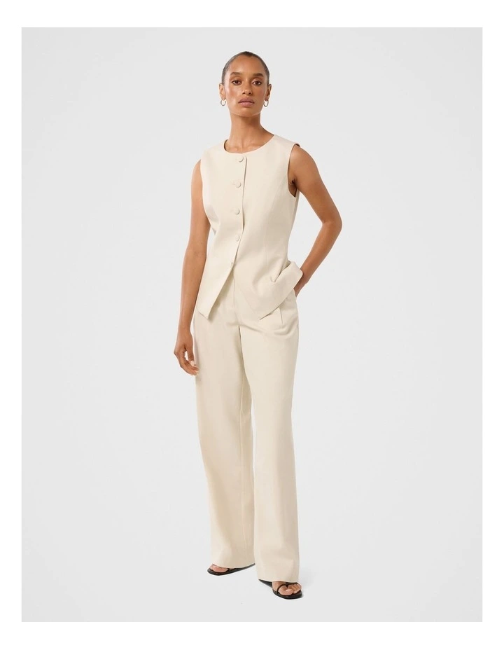Valeria High Neck Waistcoat in Beige image 5