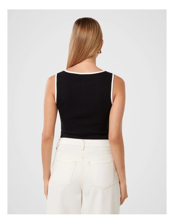 Brookie Bow Front Tank Top in Black image 2