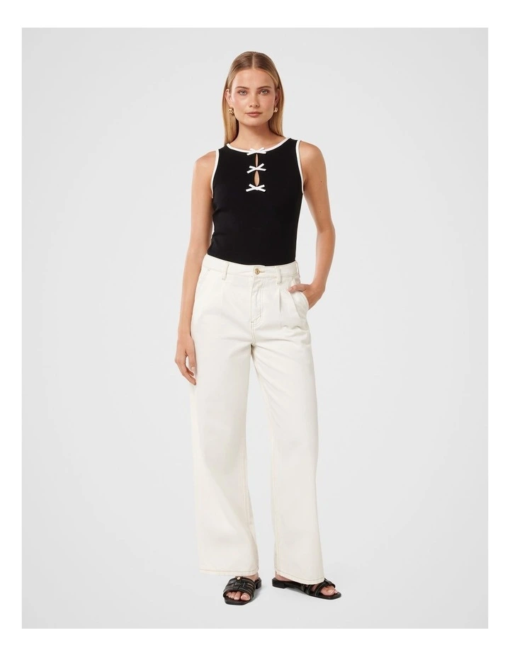 Brookie Bow Front Tank Top in Black image 5