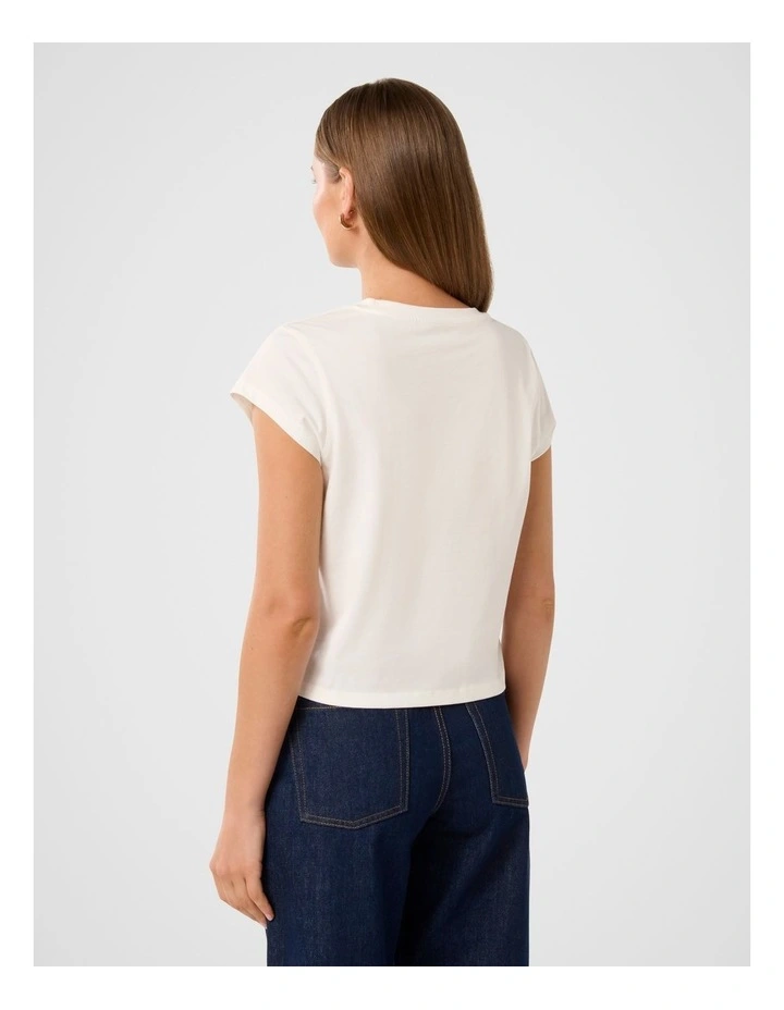 Chrissie Cap Sleeves T-shirt in White image 2