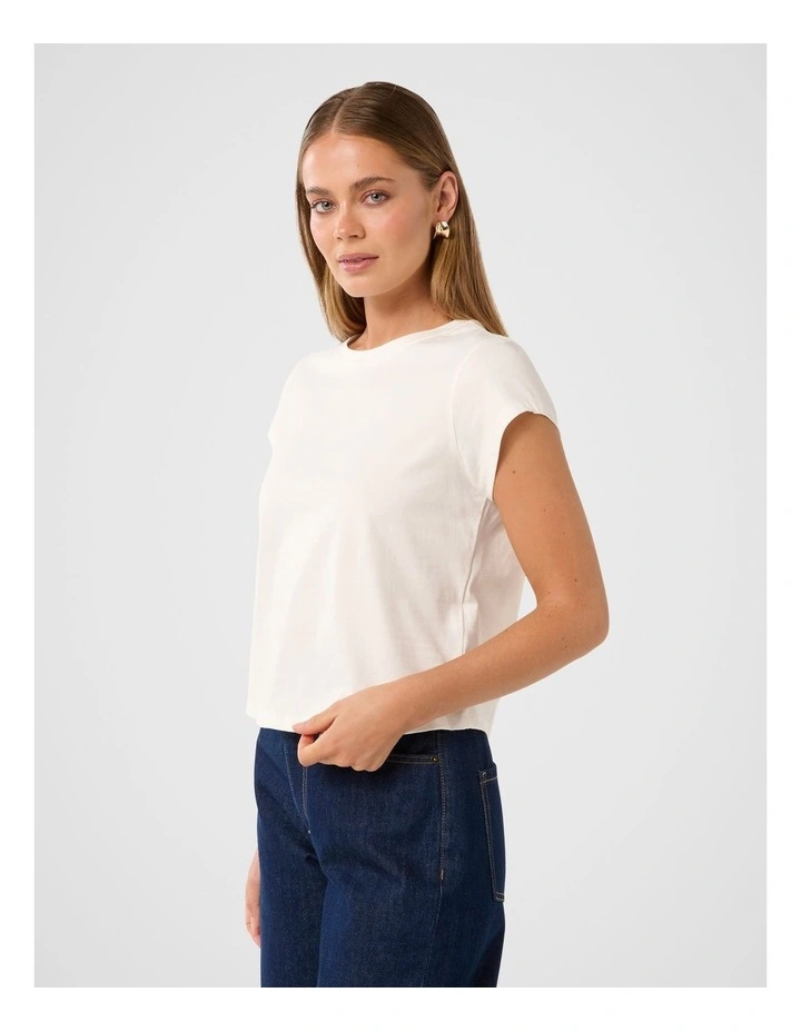 Chrissie Cap Sleeves T-shirt in White image 3