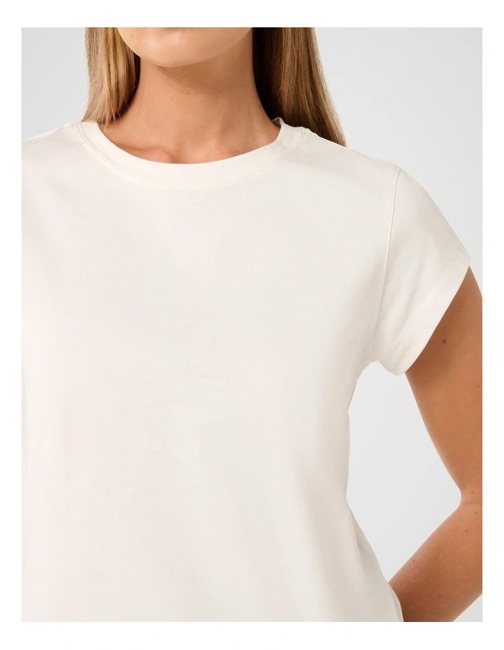 Chrissie Cap Sleeves T-shirt in White image 4