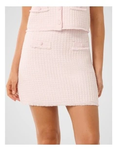 Aria Boucle Knit Skirt in Pink