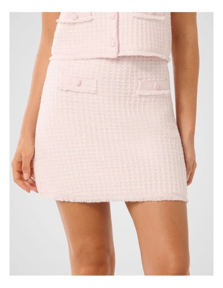 Aria Boucle Knit Skirt in Pink image 1