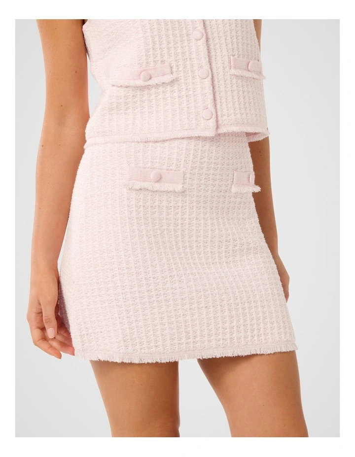 Aria Boucle Knit Skirt in Pink image 3