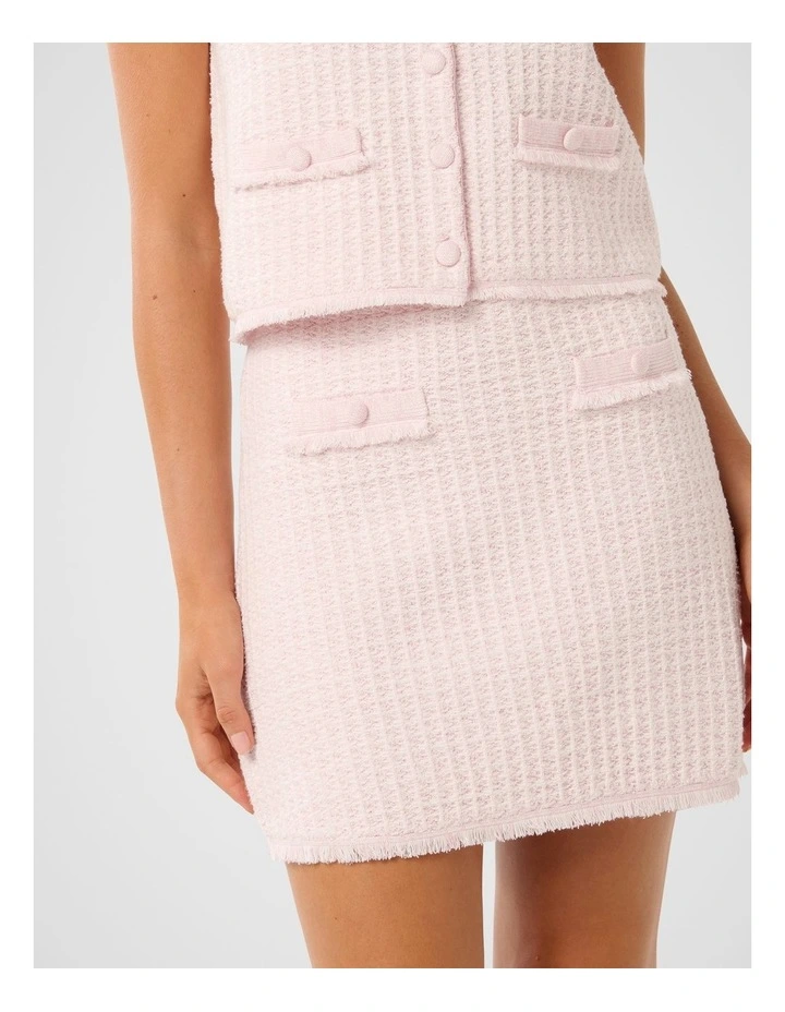 Aria Boucle Knit Skirt in Pink image 4