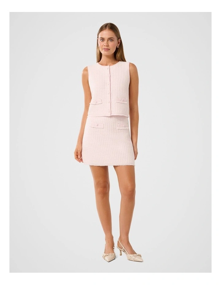 Aria Boucle Knit Skirt in Pink image 5