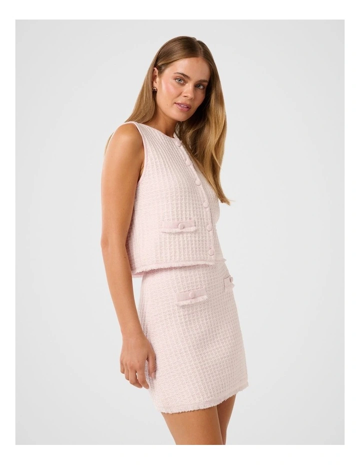 Aria Boucle Knit Tank Top in Pink image 3