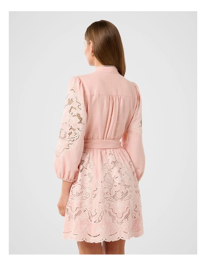 Rhi Embroidered Mini Dress in Pink image 2