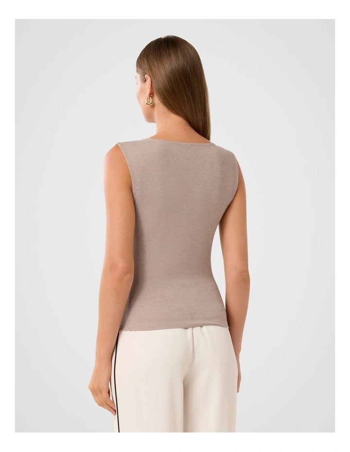Francis Boat Neck Tank Top in Hazelnut Marle image 2