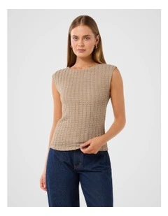 Carson Textured Top in Brown