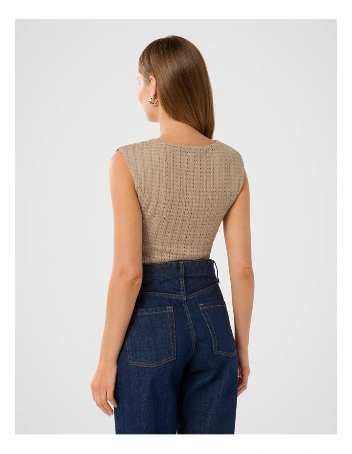 Carson Textured Top in Brown image 2