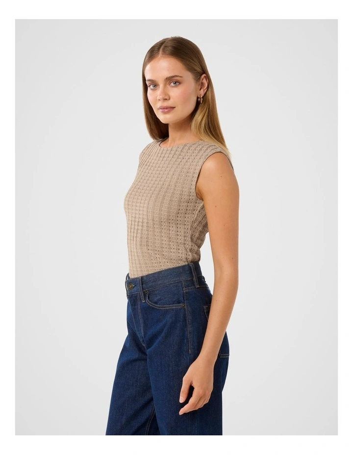 Carson Textured Top in Brown image 3