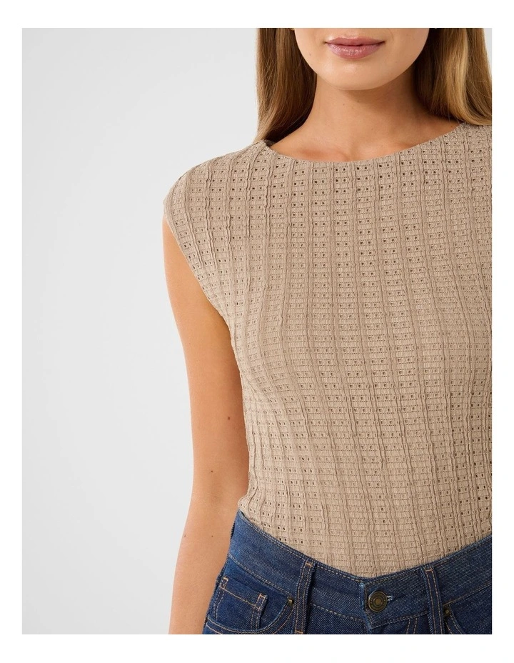 Carson Textured Top in Brown image 4