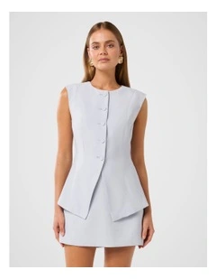 Kimberly Extended Shoulder Waistcoat in Blue