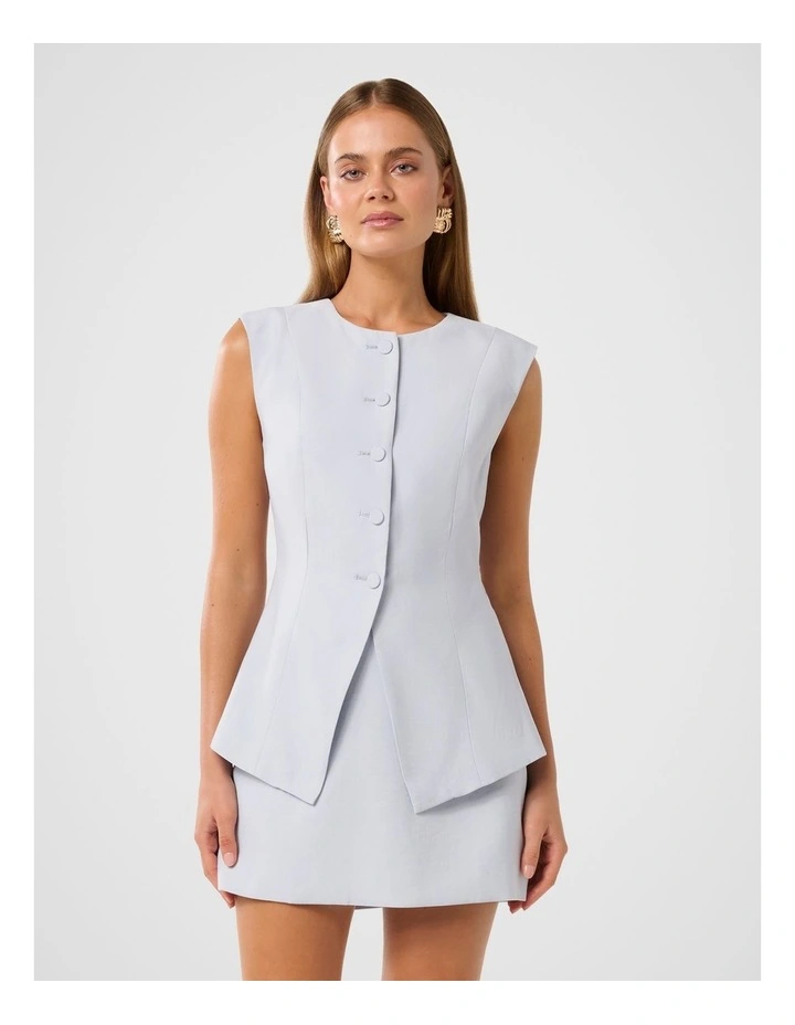 Kimberly Extended Shoulder Waistcoat in Blue image 1