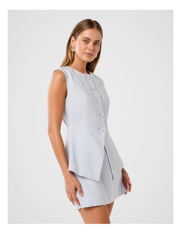 Kimberly Extended Shoulder Waistcoat in Blue image 3