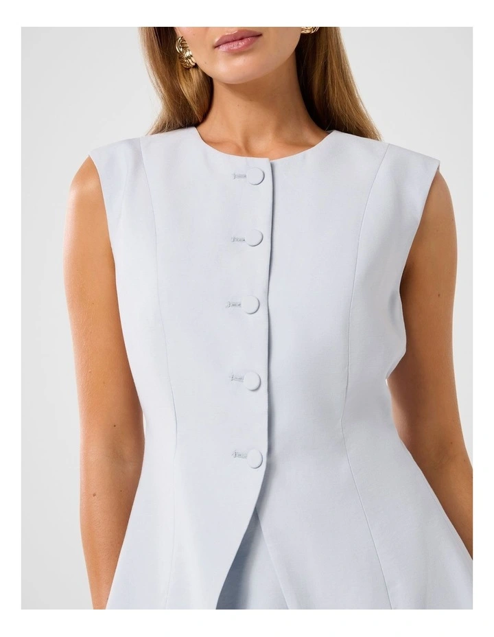 Kimberly Extended Shoulder Waistcoat in Blue image 4