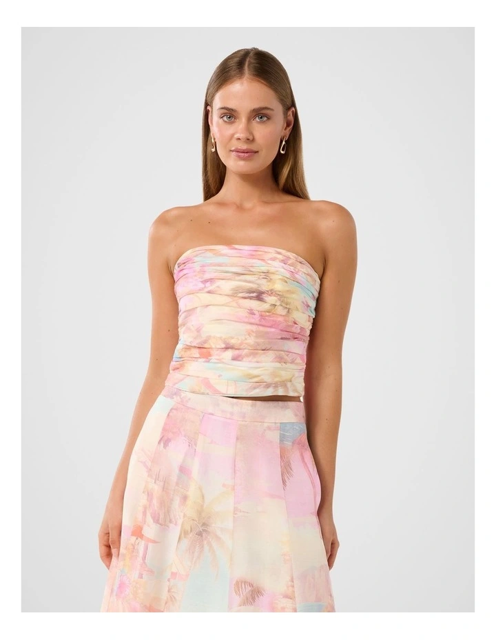 Laia Tucked Strapless Top in Multi image 1