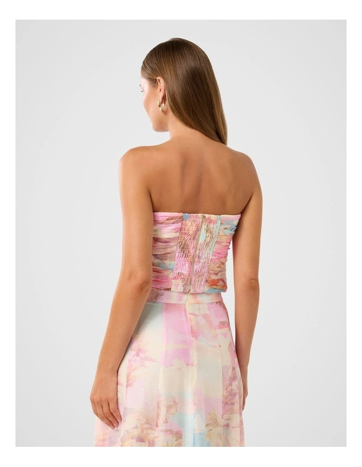 Laia Tucked Strapless Top in Multi image 2