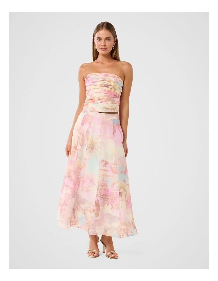 Laia Tucked Strapless Top in Multi image 5