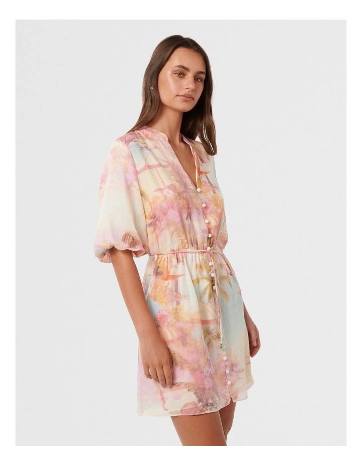 Franny Mini Shirt Dress in Multi image 3