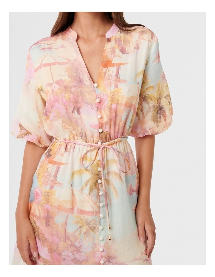 Franny Mini Shirt Dress in Multi image 4