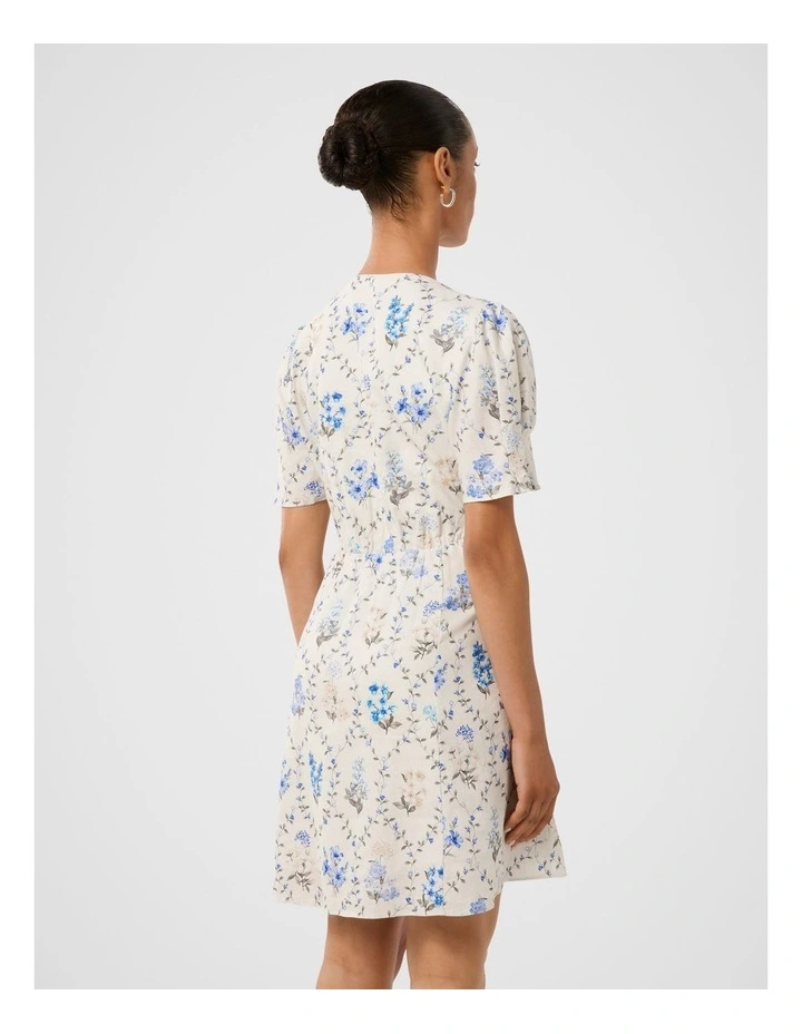 Berna Printed Mini Dress in Blue image 2