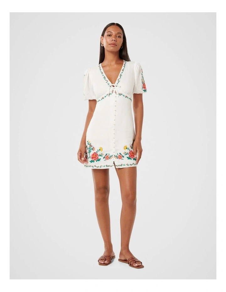 Veanne Embroidered Mini Dress in Multi image 5