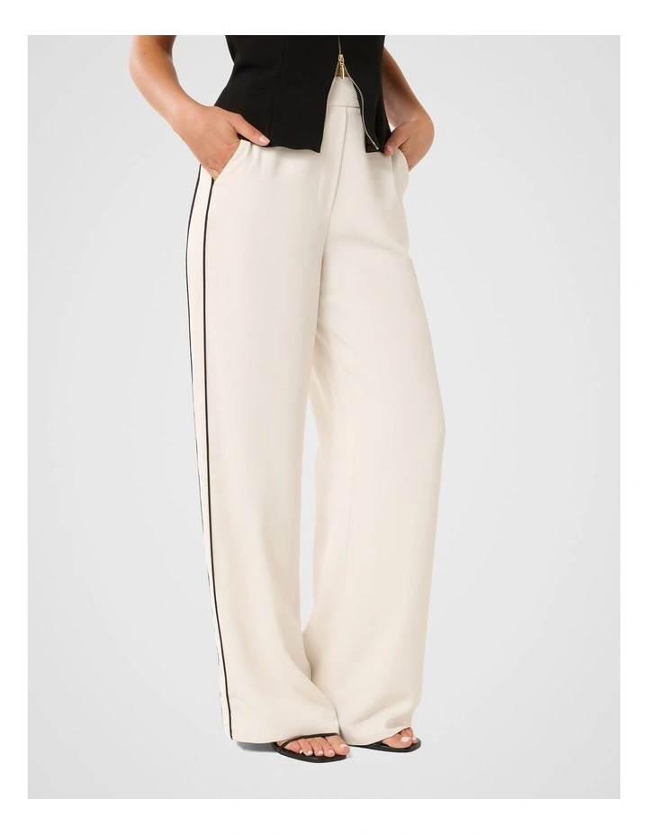 Brandi Stripe Wide Leg Pant in White image 3