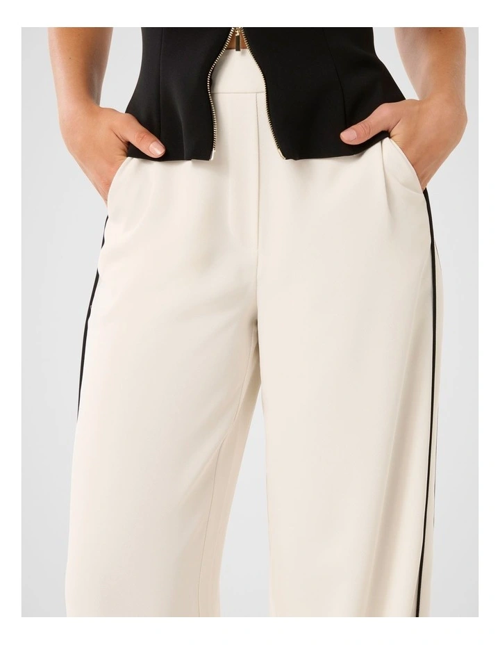 Brandi Stripe Wide Leg Pant in White image 4