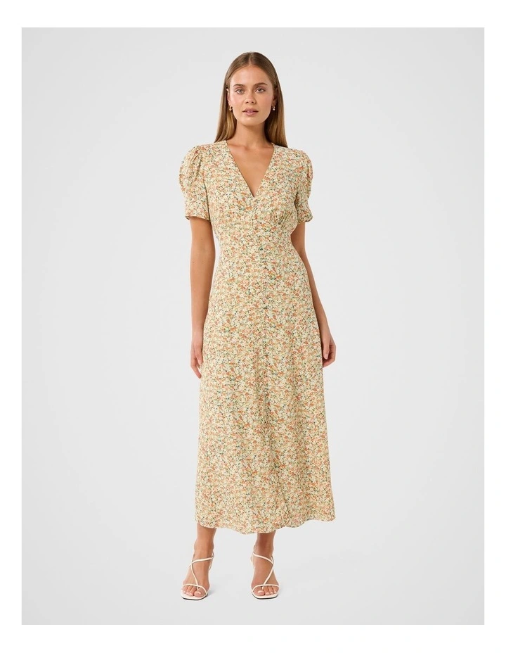 Safira Printed Midi Sun Dress in Multi image 1