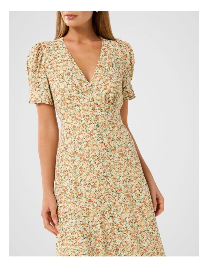 Safira Printed Midi Sun Dress in Multi image 4