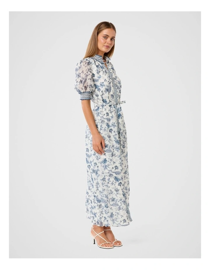 Rochelle Short Sleeves Midi Dress in Blue image 3