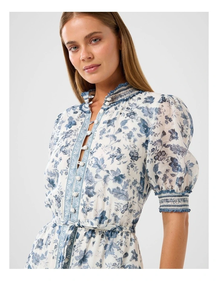 Rochelle Short Sleeves Midi Dress in Blue image 4