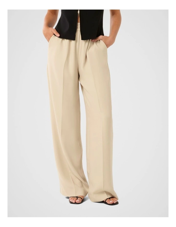 Enya Elastic Wide Leg Pant in Neutral image 1