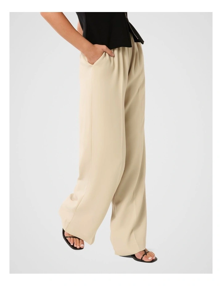 Enya Elastic Wide Leg Pant in Neutral image 3