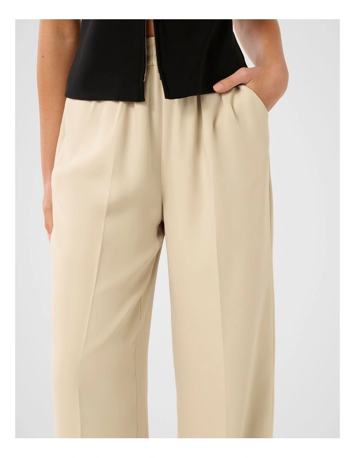 Enya Elastic Wide Leg Pant in Neutral image 4