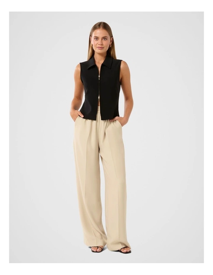Enya Elastic Wide Leg Pant in Neutral image 5