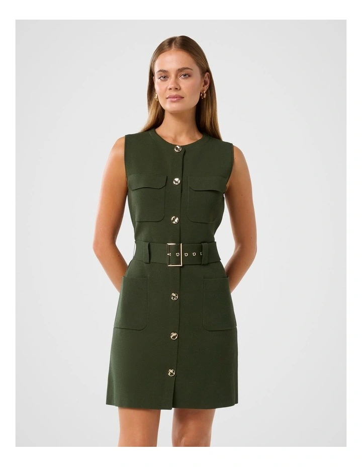 Parker Luxe Utility Mini Dress in Olive image 1