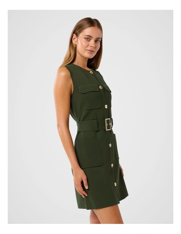 Parker Luxe Utility Mini Dress in Olive image 3