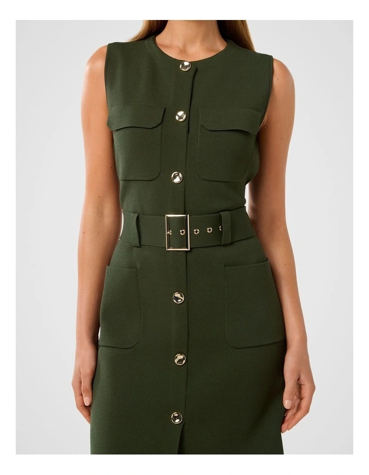 Parker Luxe Utility Mini Dress in Olive image 4