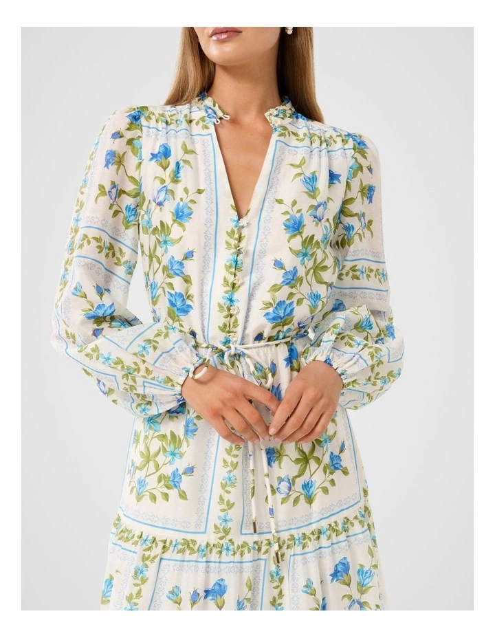 Tara Printed Midi Dress in Multi image 4