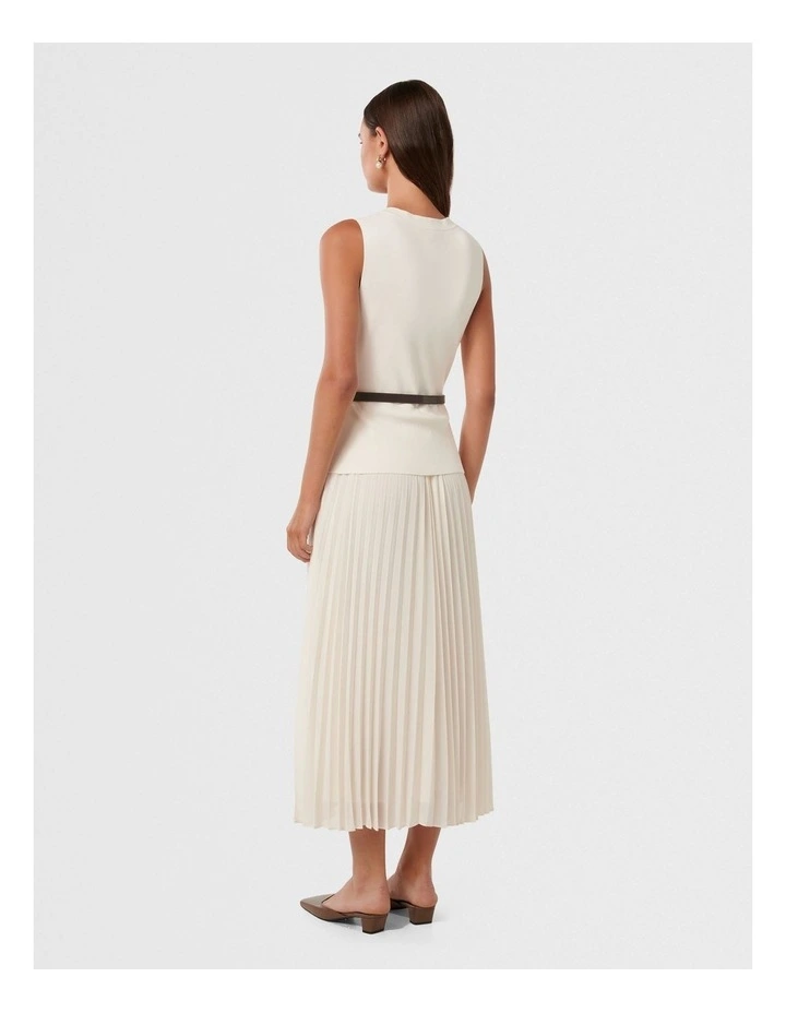 Daphne Waistcoat Knit Midi Dress in White image 2