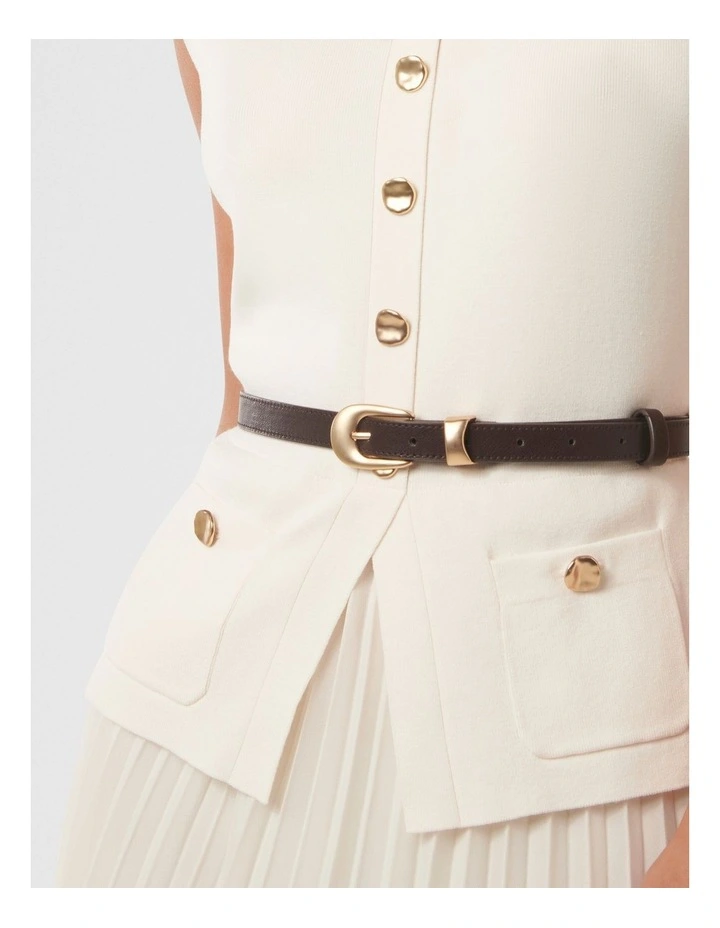 Daphne Waistcoat Knit Midi Dress in White image 4