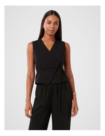 Cari Asymmetrical Waistcoat in Black