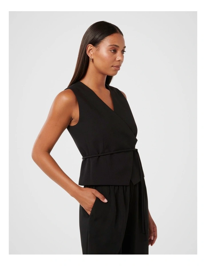 Cari Asymmetrical Waistcoat in Black image 3